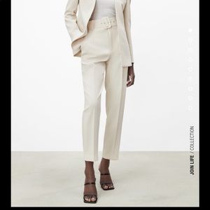 New with tags pants with fabric covered belt